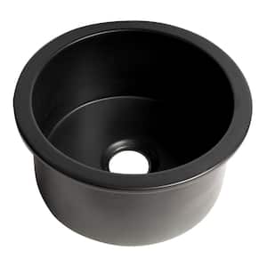 Black Matte Fireclay 18.5 in. Single Bowl Undermount Workstation Kitchen Sink