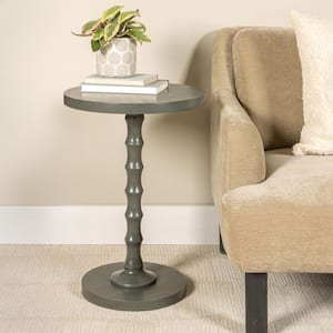 Smith 16.9 in. Gray Round Wood Spindle End Table