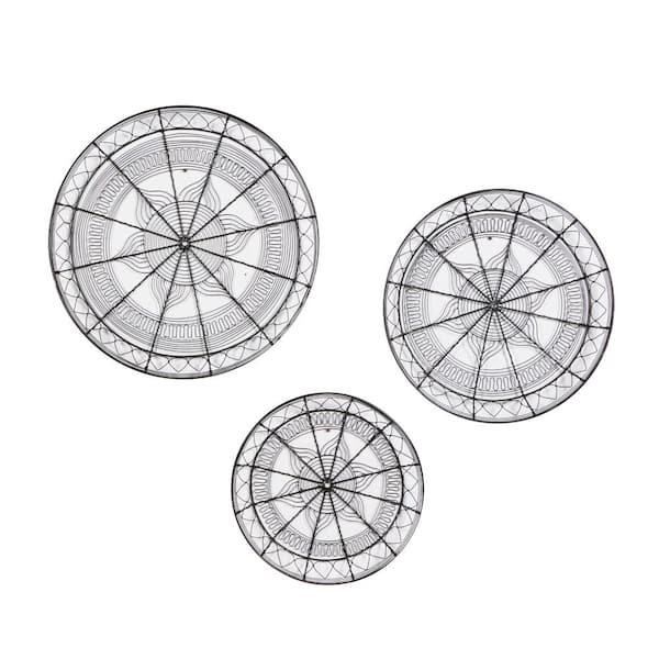 Litton Lane Black Eclectic Metal Wall Decor (Set of 3)
