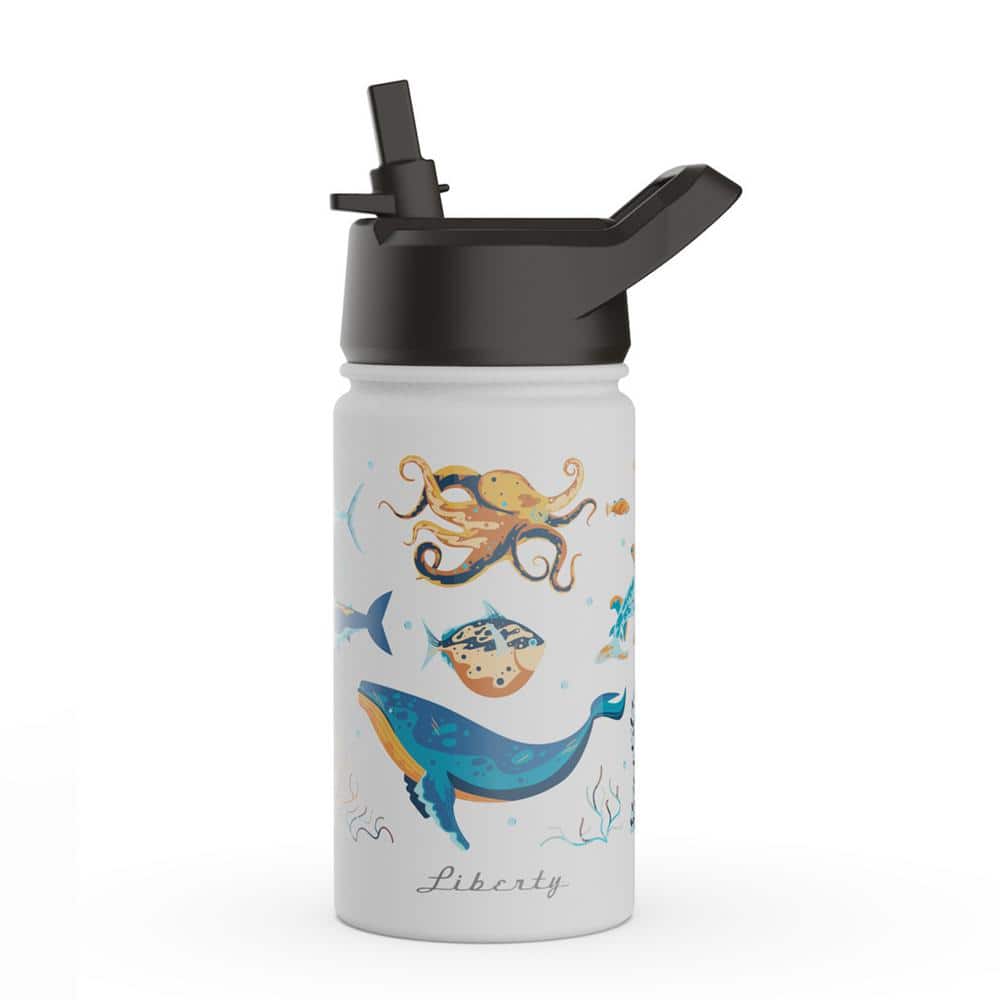Liberty Kids 12 oz. No Drama Berry Insulated Stainless Steel Water Bottle with Sport Straw Lid
