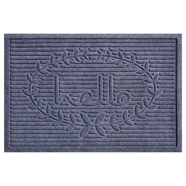 Calloway Mills Poly Hello Indoor/Outdoor Mat, 3' x 5', Dark Grey