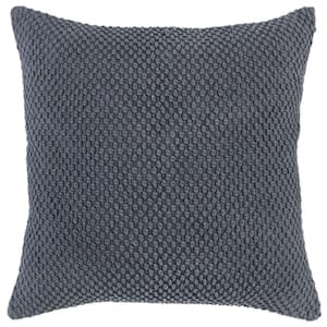 Gray Solid Polyester 20 in. x 20 in. Throw Pillow