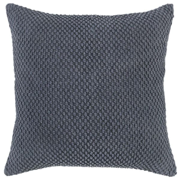 HomeRoots Gray Solid Polyester 20 in. x 20 in. Throw Pillow
