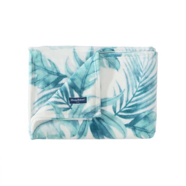 Waimea White/Green Ultra Soft Plush Fleece Throw Blanket