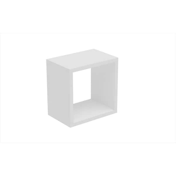 Manhattan Comfort Sahara 14.96 in. W x 9.84 in. D Square Floating White Decorative Shelf