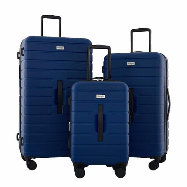 TCL Wrangler 3-Piece Poseidon 28 in. Largest Piece Exp Hard Side Rolling Trunk-Style Luggage 360° 8Whl System Luggage Set