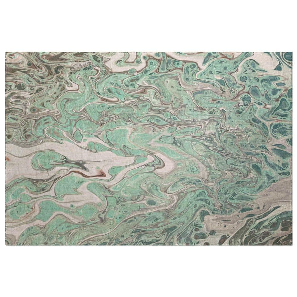 Dream Shag Premium Machine Washable Abstract ADS54 Mint 3 ft. x 4 ft. Area Rug price history on PriceWatchPro
