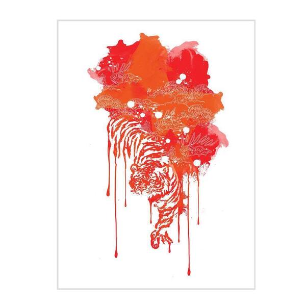 Trademark Fine Art 19 in. x 14 in. Painted Tiger Blood Red Canvas Art