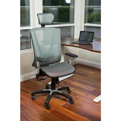26.2 in. Width Big and Tall Grey Mesh Ergonomic Chair with Wheels