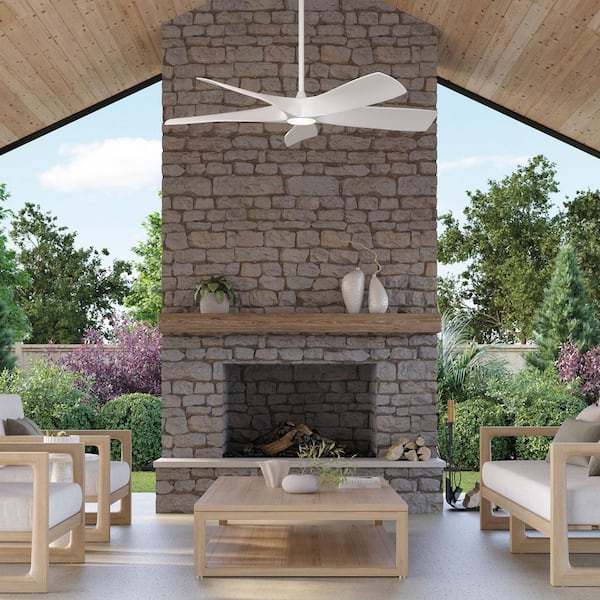 Vernal 60 in. Smart Indoor/Outdoor Downrod Mount Integrated LED White Contemporary Ceiling Fan with Remote