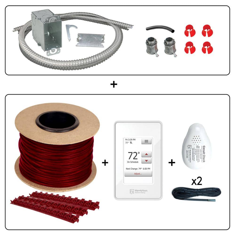 TempZone 70 ft. Cable System with Touch Screen Thermostat and Electrical Rough In Kit (Covers 17.5 sq. ft.) price history on PriceWatchPro
