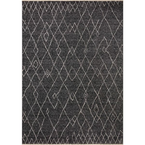 Loloi Vance Charcoal/Dove/Ivory 1 ft. x 1 ft. Moroccan Tribal Sample ...