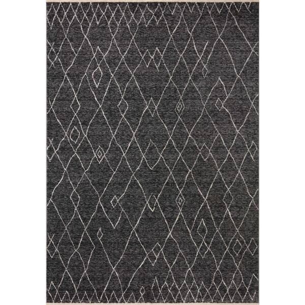 Loloi Vance Charcoal/Dove/Ivory 5 ft. 3 in. x 7 ft. 9 in. Moroccan Tribal Area Rug
