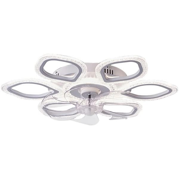 Yardreeze 26 in. LED Indoor White Modern Ceiling Fan with Lights Remote Control Dimmable LED and 6 Gear Wind Speed