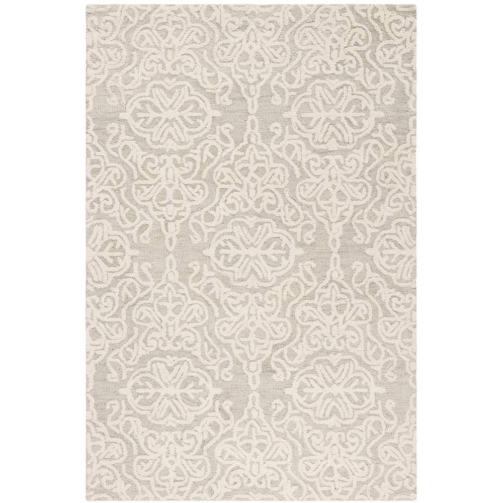 Handmade Ivory Wool Floral Tufted Rug - 3' x 5'