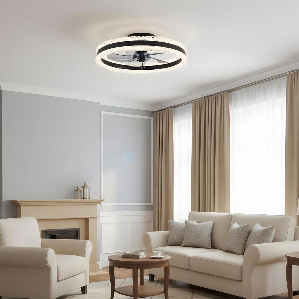 19.7 in. LED Indoor Black Modern Ceiling Fan with Light Kit, Remote/APP Controls price history on PriceWatchPro
