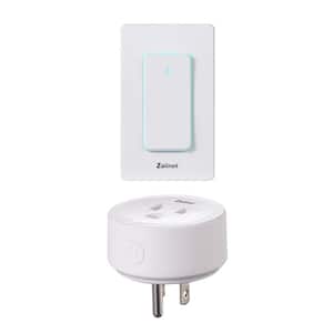 15 Amp Remote Control Programmable Outlet Plug Wireless Light Switch, Buckle Design for Household Appliances, White