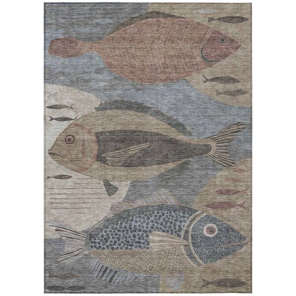 Chantille Machine Washable Indoor/Outdoor Abstract ACN2447 Gray 5 ft. x 7 ft. 6 in. Area Rug