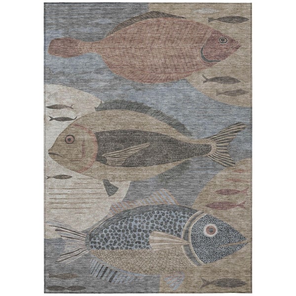 Chantille Machine Washable Indoor/Outdoor Abstract ACN2447 Gray 9 ft. x 12 ft. Area Rug