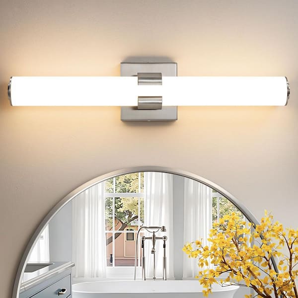 23 In. 1-Light Nickle LED Vanity Light Bar, Dimmable Bathroom Vanity Light