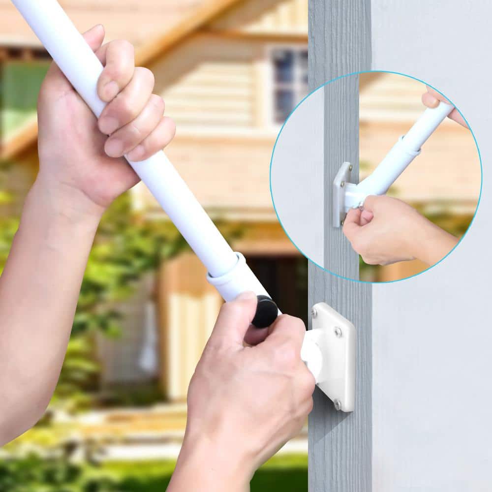 White Cast Iron Multi-Direction Flag Pole Holder