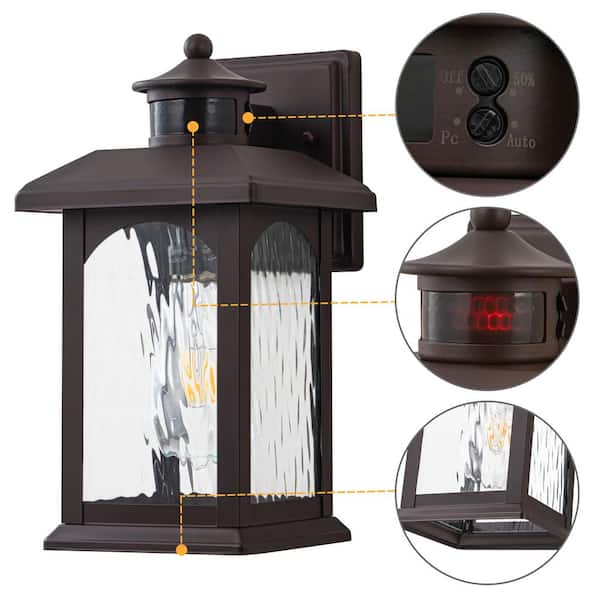 C Cattleya 2-Pack 12 in. Oil Rubbed Bronze Motion Sensing Dusk to