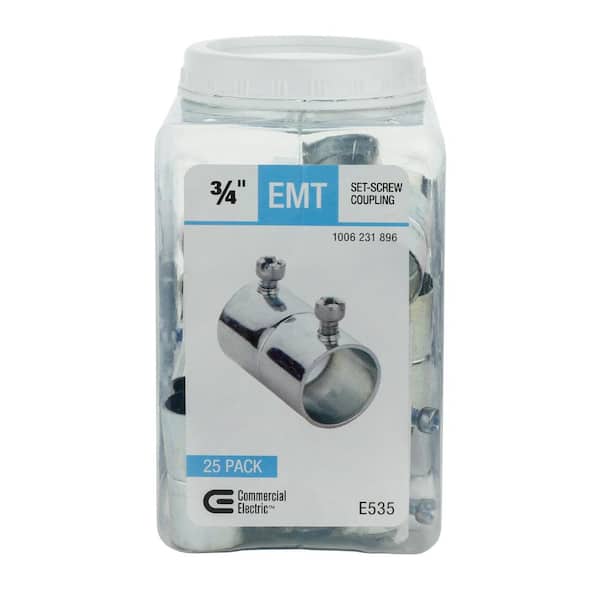 Commercial Electric - 3/4 in. Electrical Metallic Tubing (EMT) Set-Screw Coupling (25-Pack)