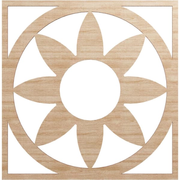 0.25 in. x 7.625 in. x 22 in. Wood Medallion Moulding