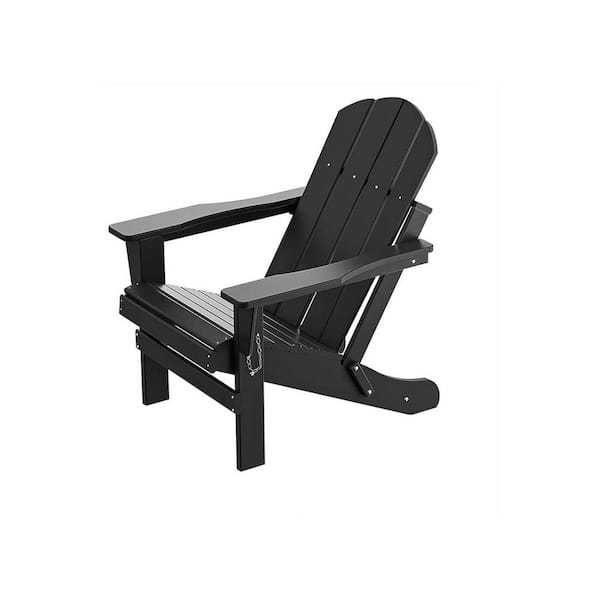 Tenleaf Antique Black Wood Folding Relaxing Arm Rest Adirondack Chair