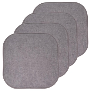 Alexis Grey/Silver 16 in. x 16 in. Non Slip Memory Foam Seat Chair Cushion Pads (4-Pack)