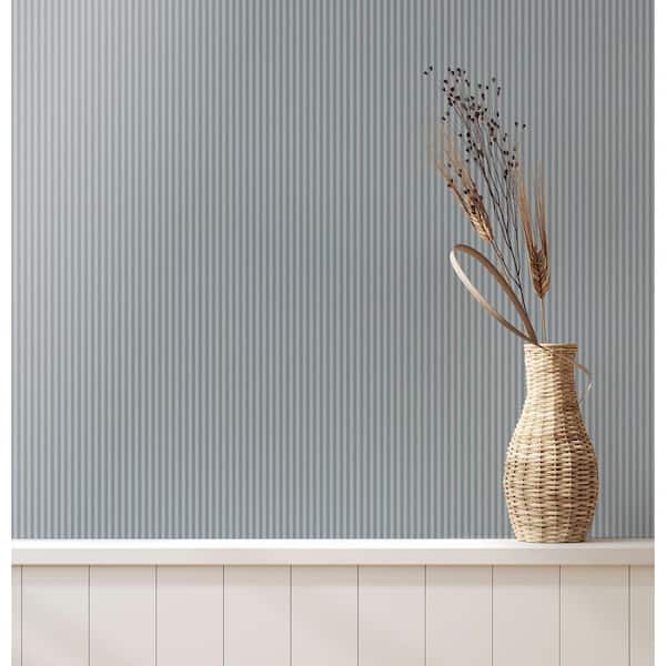 Blue Ticking Stripe Wallpaper