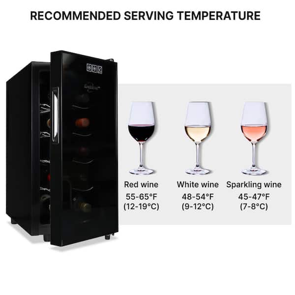 Koolatron KWT10B 10-Bottle Digital Temperature Control Wine Cellar Black 