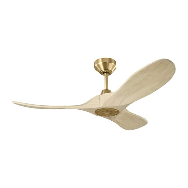 Maverick Smart 44 in., Indoor/Outdoor Burnished Brass Modern Downrod Mount Ceiling Fan with Remote Included