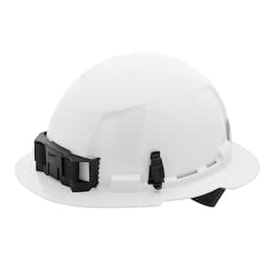 BOLT White Type 1 Class E Full Brim Non-Vented Hard Hat with 4 Point Ratcheting Suspension