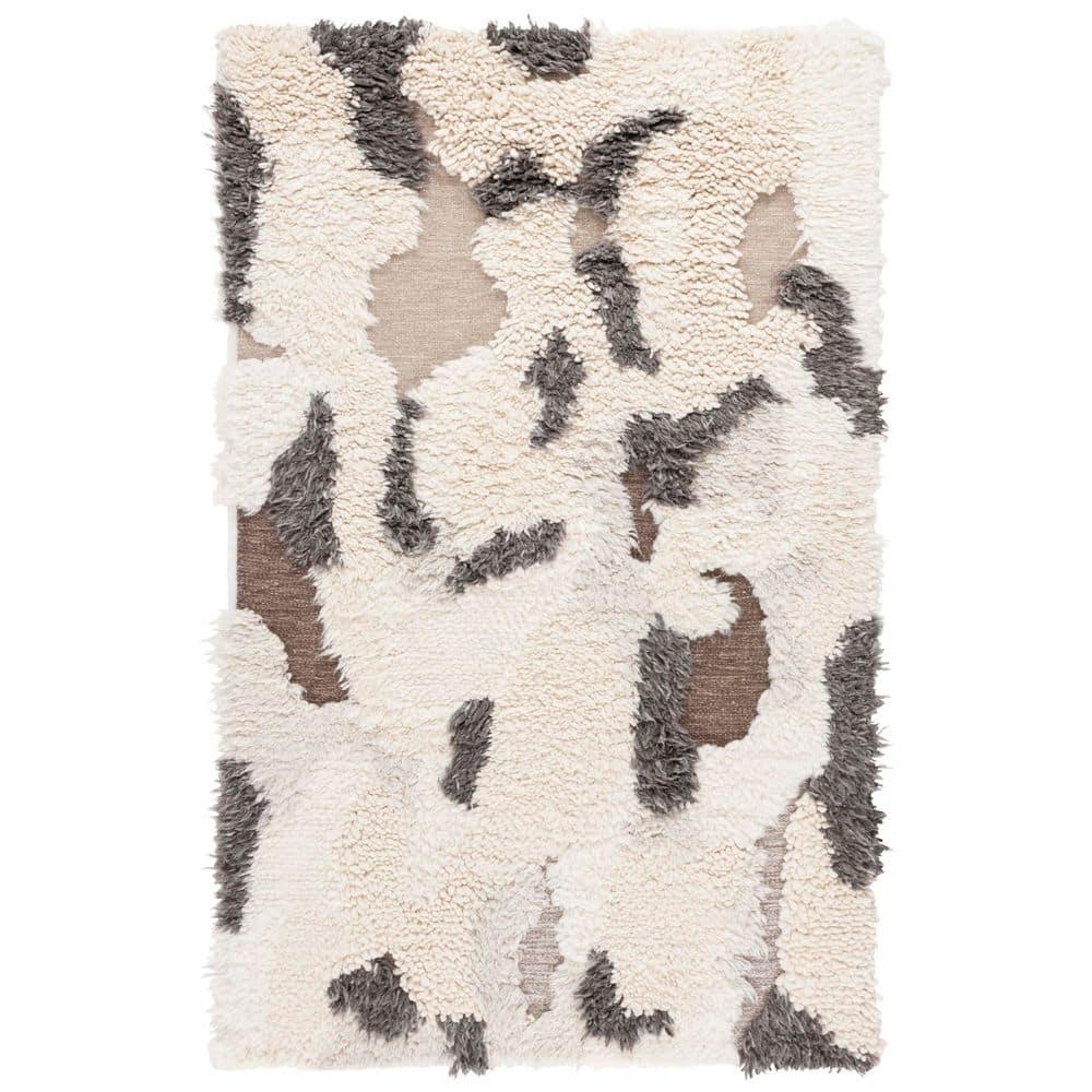 Casablanca Shag 5 ft. x 8 ft. Ivory/Gray High-Low Abstract Area Rug price history on PriceWatchPro
