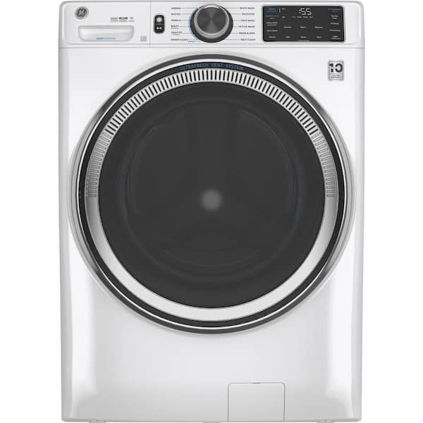 GE 4.8 cu. ft. Smart White Front Load Washer with OdorBlock UltraFresh Vent System with Sanitize and Allergen