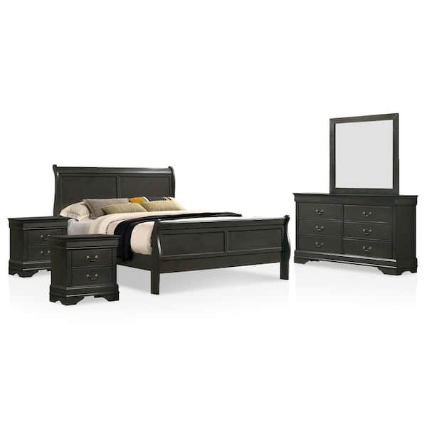 Furniture of America Alarcon 5-Piece Gray California King Bedroom Set
