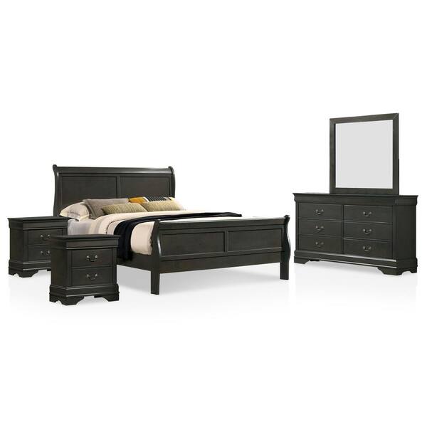 Furniture of America Alarcon 5-Piece Gray California King Bedroom Set ...