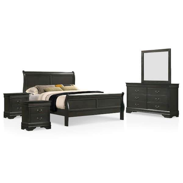 Furniture of America Alarcon 5-Piece Gray King Bedroom Set