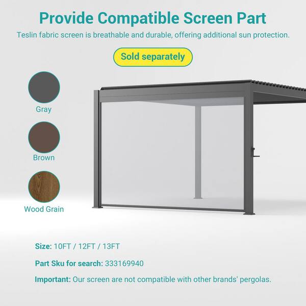 pandorobo Sojag Lena 12 ft. x 12 ft. Grey Hard Top Rustproof Aluminum