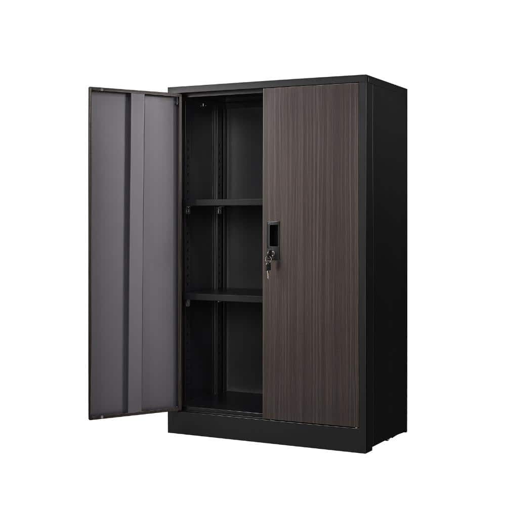 27.5 in. W Black Steel Folding File Cabinet with Locking Doors and Adjustable Shelf durable construction