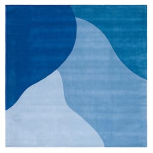 Fifth Avenue Blue 7 ft. x 7 ft. Geometric Abstract Square Area Rug