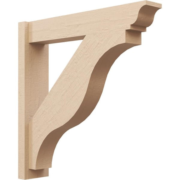Ekena Millwork 6 in. x 30 in. x 30 in. Funston Traditional Rough Cedar Woodgrain Timberthane Polyurethane Outlooker, Primed Tan
