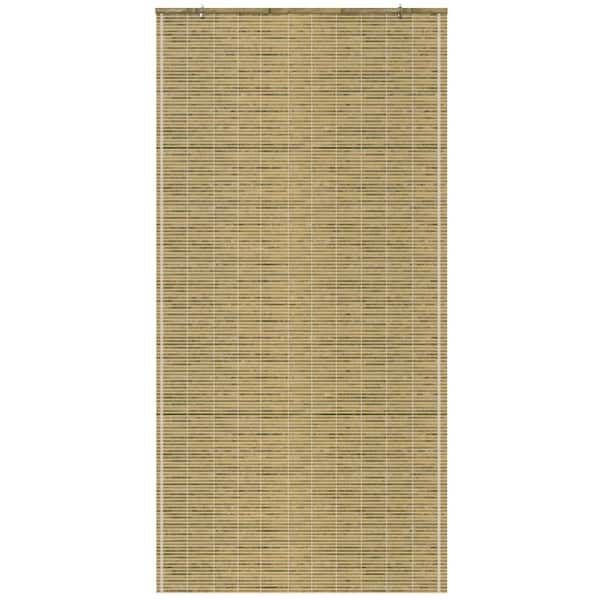 Oriental Furniture Burnt Bamboo Cordless Window Shade Natural 36 in. W x 72 in. L