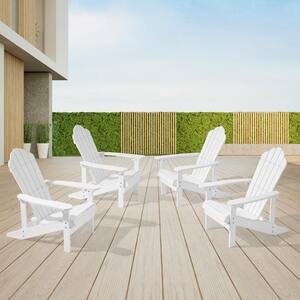 White Weather Resistant Plastic Adirondack Chair (Set of 4)