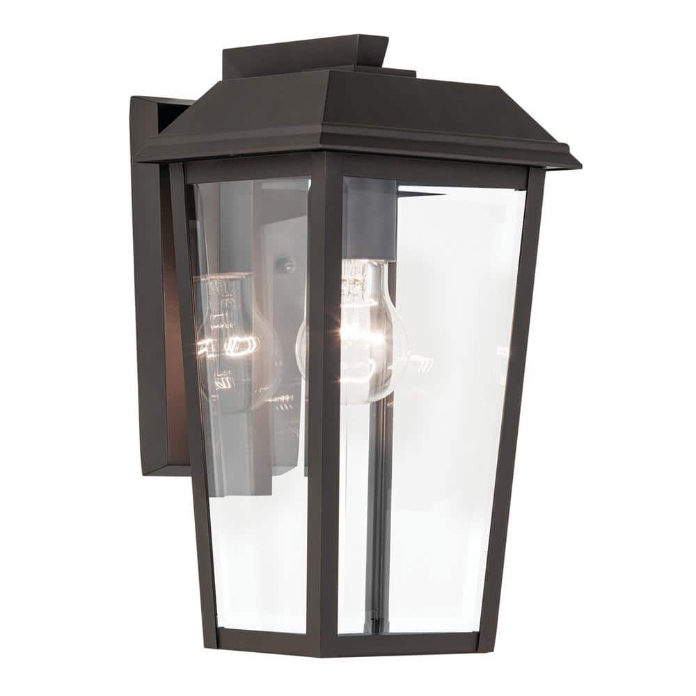 Mathus 13 in. 1-Light Olde Bronze Traditional Outdoor Hardwired Wall Lantern Sconce with No Bulbs Included (1-Pack) price history on PriceWatchPro