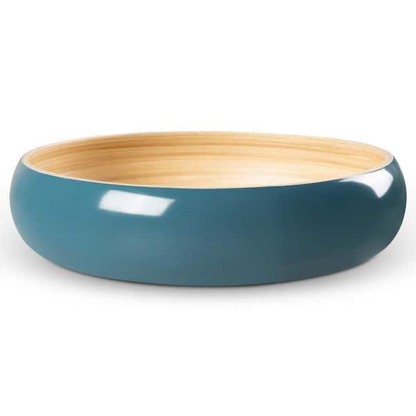 Lexa 1 Piece 12 in. Navy Bamboo Fruit Bowl