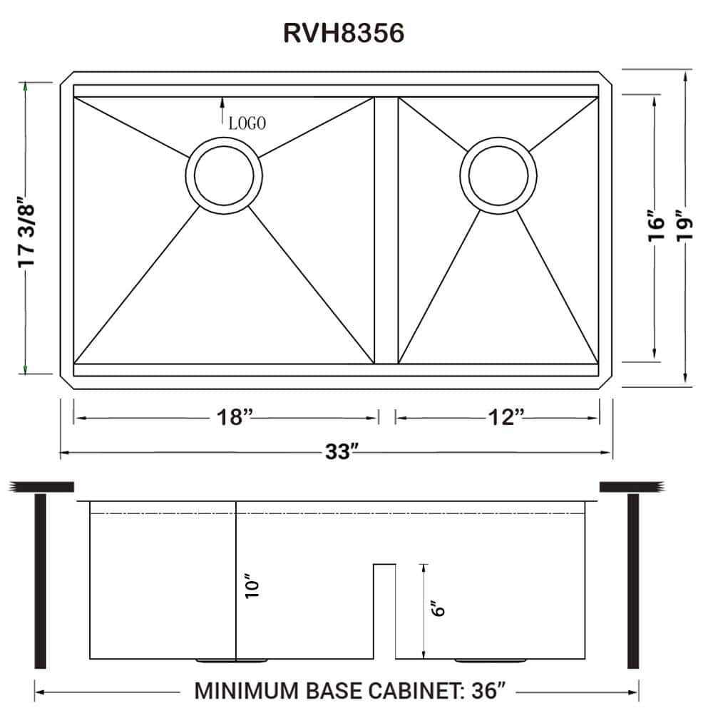 Ruvati 33-inch Stainless Steel Double Bowl Workstation Sink