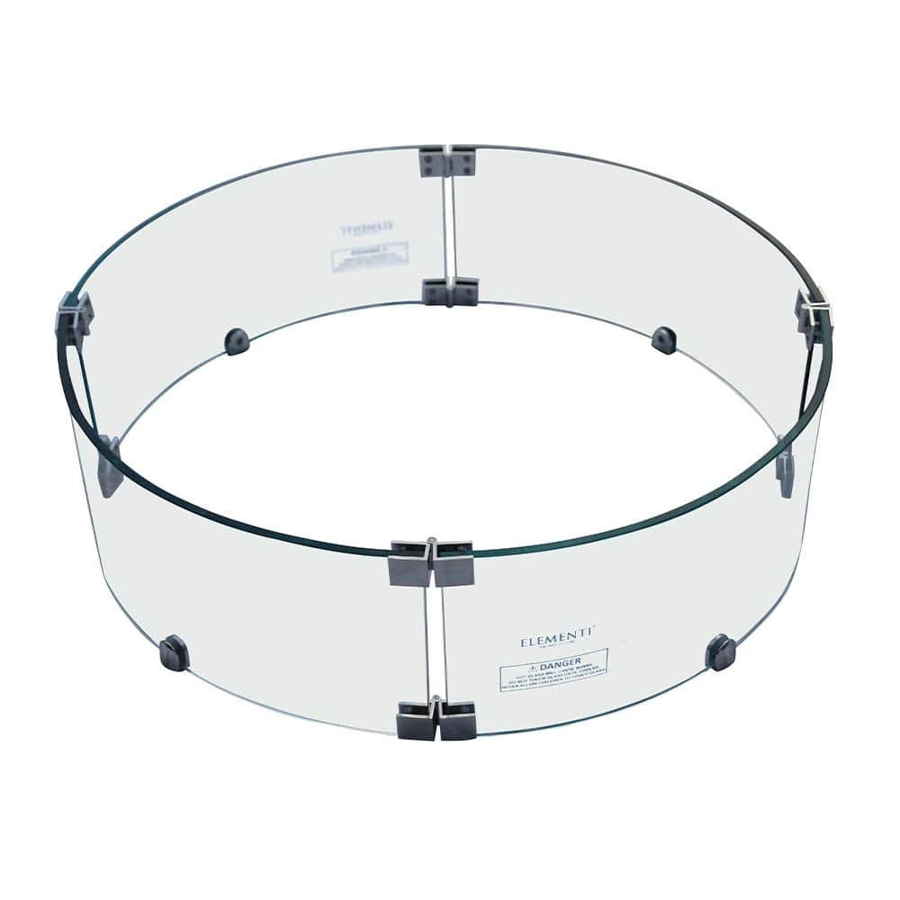 Clear Tempered Glass Round Fire Pit Wind Screen