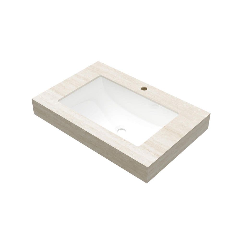 30 in. Undermount Rectangular Bathroom Sink in Beige price history on PriceWatchPro